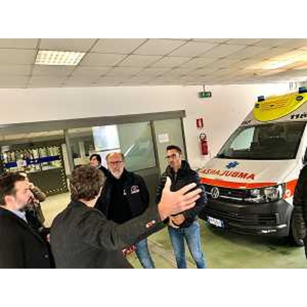 Il vicegovernatore della Regione FVG, Riccardo Riccardi, in visita al nosocomio di Tolmezzo