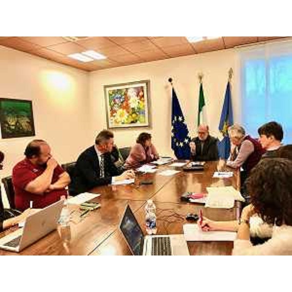 Il vicegovernatore del Friuli Venezia Giulia con delega a Politiche sociali e Terzo settore, Riccardo Riccardi, interviene al tavolo di lavoro giovani-scuola-volontariato svoltosi nel palazzo della Regione a Udine 