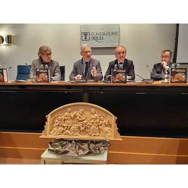 L'assessore al Turismo del Friuli Venezia Giulia, Sergio Emidio Bini, in occasione della conferenza stampa di presentazione del progetto Presepi Fvg 2019 svoltasi a Udine nella sede della Fondazione Friuli.