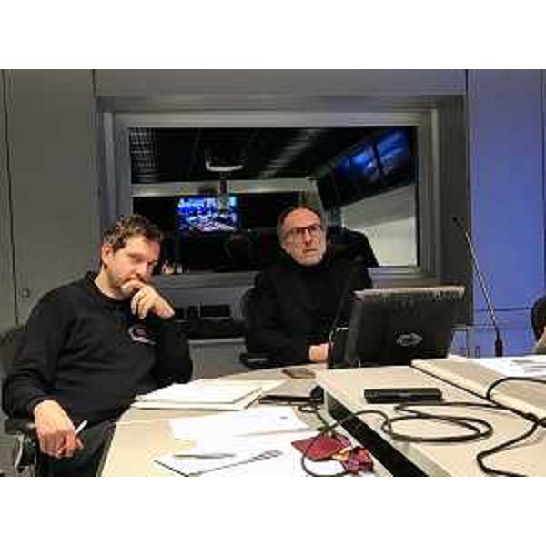 Il vicegovernatore della Regione FVG, Riccardo Riccardi, con il direttore centrale della Protezione civile della Regione Amedeo Aristei (a sinistra nella foto). (Foto ARC)