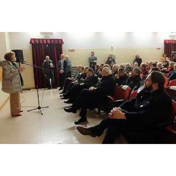 L’assessore regionale alla cultura, Tiziana Gibelli, interviene nella sala Romana in piazza Capitolo a Aquileia. (Foto Pozzetto)