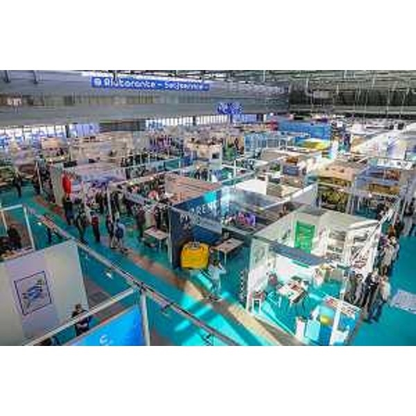 Una veduta del padiglione della fiera di Pordenone che ospita Aquafarm e Novelfarm. (Foto: Fiera di Pordenone)