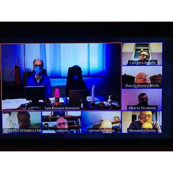 Un momento della riunione in videoconferenza alla quale ha partecipato il vicegovernatore Riccardo Riccardi. (Foto Regione FVG)