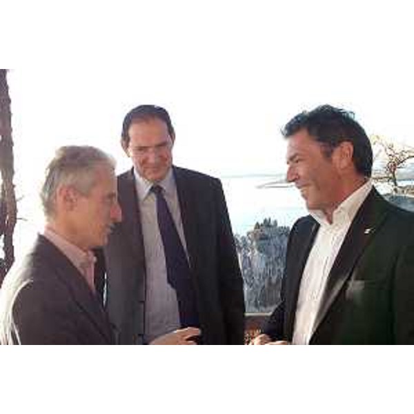 Riccardo Illy (Presidente Regione Friuli Venezia Giulia), Giancarlo Galan (Presidente Regione Veneto) e Joerg Haider (Presidente Land Carinzia) in occasione della Riunione Trilaterale Giunte, al Castello di Duino. (Duino, Trieste, 29/11/07)