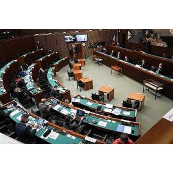 Giornalisti al lavoro durante la confstampa di Fine Anno - Giornalisti al lavoro durante la confstampa di Fine Anno