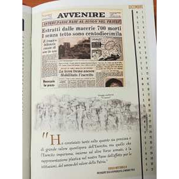 La pagina del calendario che ricorda i giorni del post-terremoto - La pagina del calendario che ricorda i giorni del post-terremoto