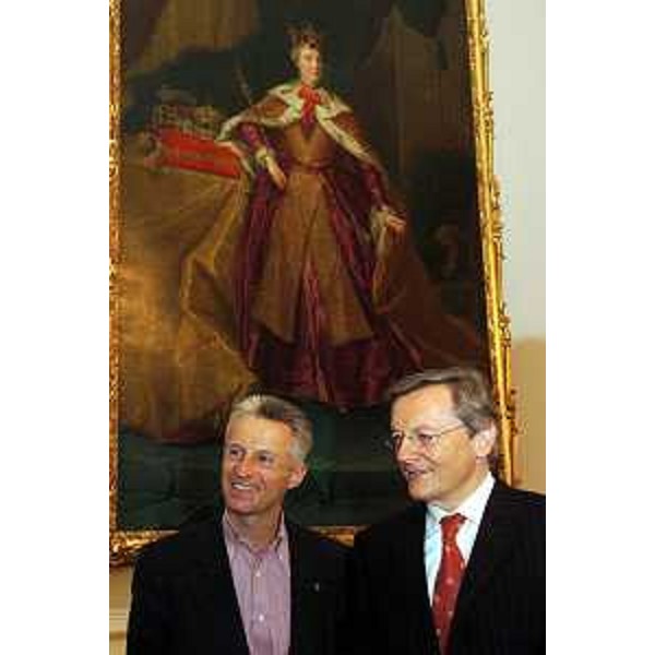Riccardo Illy (Presidente Regione Friuli Venezia Giulia) con il Cancelleire Wolfgang Schussel (Vienna, 04/05/05)
