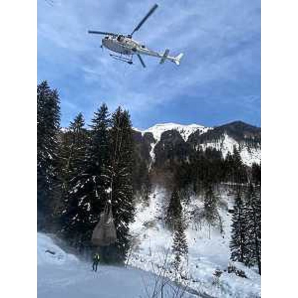 La consegna degli alimenti per gli animali in difficoltà a causa delle forti nevicate. - La consegna degli alimenti per gli animali in difficoltà a causa delle forti nevicate.