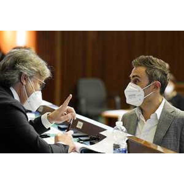 L'assessore Fvg alle Attività Produttive, Sergio Emidio Bini, con Stefano Mazzolini (Lega) - L'assessore Fvg alle Attività Produttive, Sergio Emidio Bini, con Stefano Mazzolini (Lega)