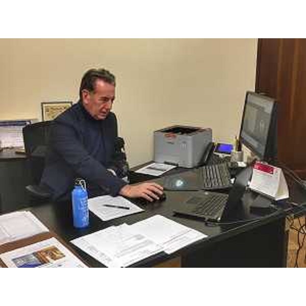 L'assessore regioale alla Difesa dell'ambiente Fabio Scoccimarro durante l'evento online organizzato oggi da Ogs - L'assessore regioale alla Difesa dell'ambiente Fabio Scoccimarro durante l'evento online organizzato oggi da Ogs