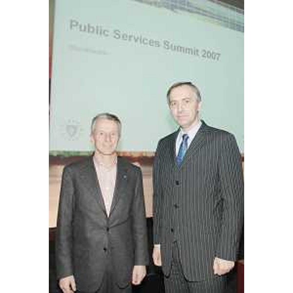 Riccardo Illy (Presidente Regione Friuli Venezia Giulia) e Jan Figel (Commissario europeo Istruzione Cultura Formazione e Gioventù) al "Public Service Summit 2007" di Stoccolma. (Stoccolma 10/12/07)