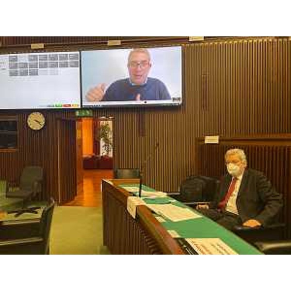 Furio Honsell (Open Sinistra Fvg) durante le odierna audizioni da lui stesso richieste - Furio Honsell (Open Sinistra Fvg) durante le odierna audizioni da lui stesso richieste