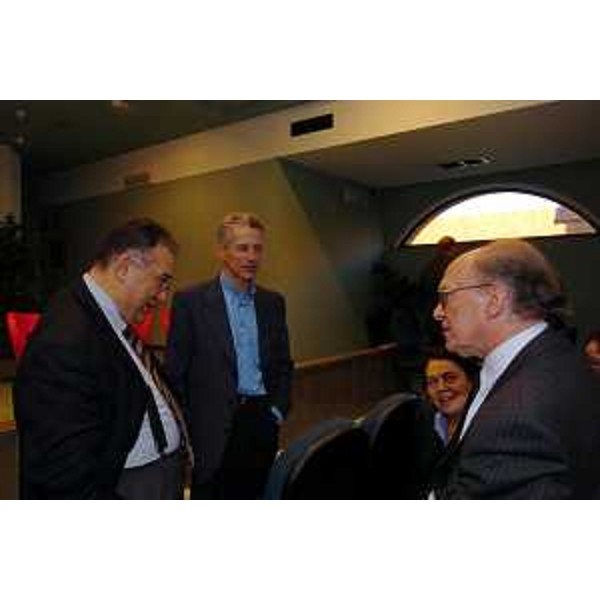 Riccardo Illy (Presidente Regione Friuli Venezia Giulia), Edoardo Boncinelli e Claudio Boniciolli (Udine, 10/03/05)