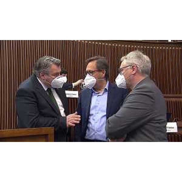 Mauro Di Bert (PrFvg/Ar) tra i leghisti Diego Bernardis e Mauro Bordin - Mauro Di Bert (PrFvg/Ar) tra i leghisti Diego Bernardis e Mauro Bordin