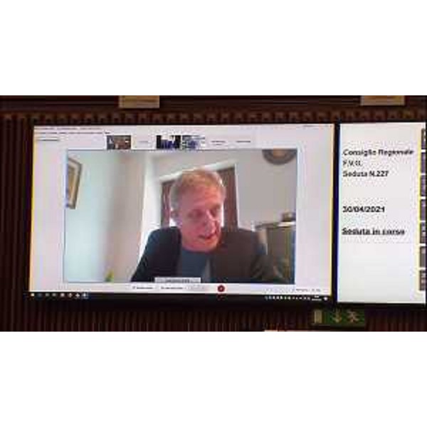 Gianpalo Bidoli (Patto) partecipa ai lavori d'Aula in videoconferenza - Gianpalo Bidoli (Patto) partecipa ai lavori d'Aula in videoconferenza