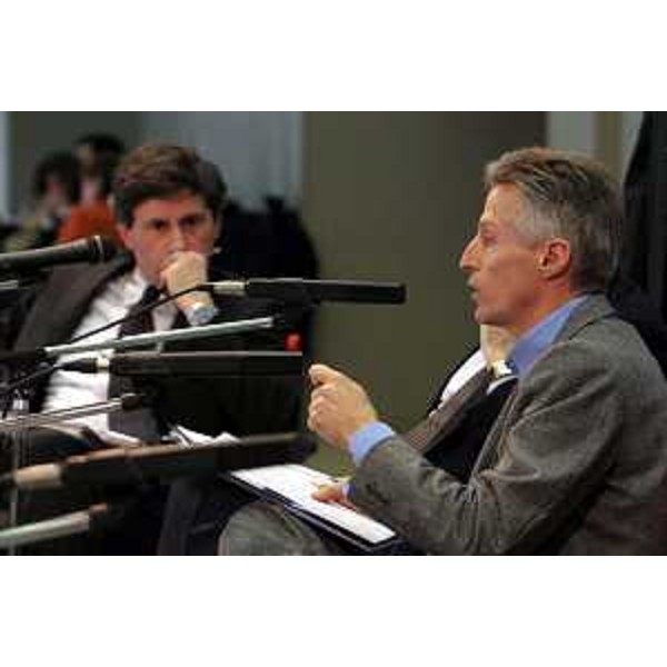 Riccardo Illy (Persidente Regione Friuli Venezia Giulia) e Gianni Alemanno (ministro delle Politiche agricole) (Trieste, 23/02/05)