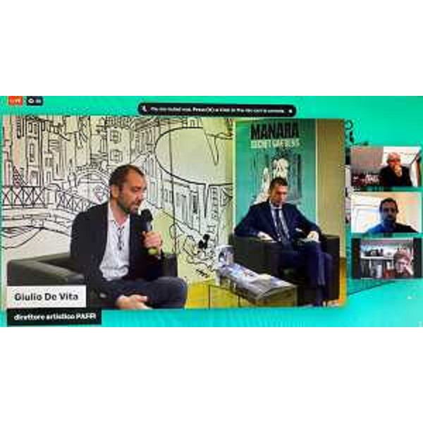 Un momento della presentazione della mostra "I giardini segreti" di Milo Manara, che sarà visitabile da domani fino a Ferragosto al Palazzo Arti Fumetto Friuli di Pordenone. - Un momento della presentazione della mostra "I giardini segreti" di Milo Manara, che sarà visitabile da domani fino a Ferragosto al Palazzo Arti Fumetto Friuli di Pordenone. 