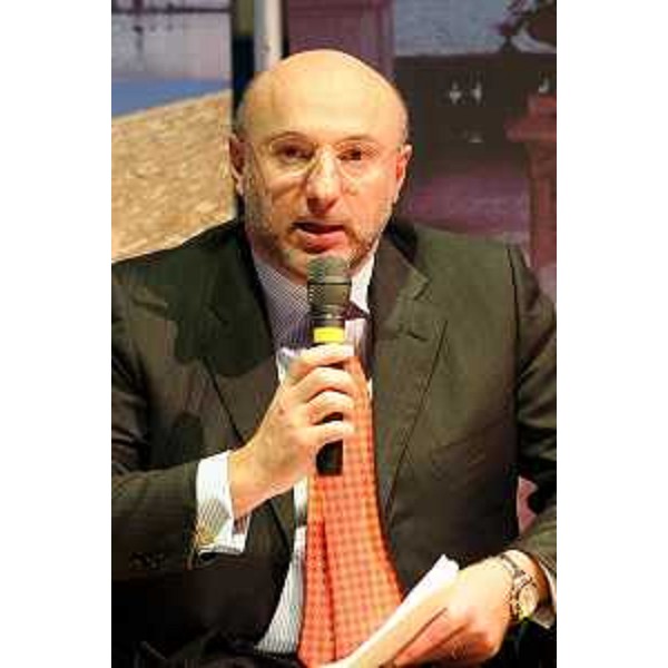 Enrico Bertossi (Assessore Regionale alle attività produttive) al BIT 2005 (Milano, 13/02/05)