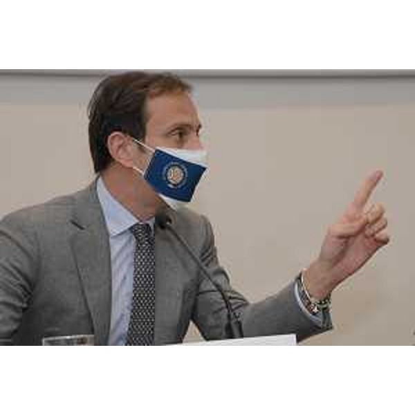 Il governatore Massimiliano Fedriga durante la conferenza stampa di oggi - Il governatore Massimiliano Fedriga durante la conferenza stampa di oggi 