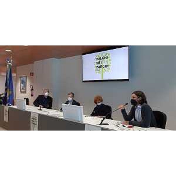 Gli assessori regionali alla Cultura, Tiziana Gibelli, e alle Risorse agroalimentari, forestali, ittiche e montagna, Stefano Zannier, con il direttore artistico del teatro Bon, Claudio Mansutti, e il curatore di Palchi nei parchi, Stefano Gorasso. - Gli assessori regionali alla Cultura, Tiziana Gibelli, e alle Risorse agroalimentari, forestali, ittiche e montagna, Stefano Zannier, con il direttore artistico del teatro Bon, Claudio Mansutti, e il curatore di Palchi nei parchi, Stefano Gorasso. 