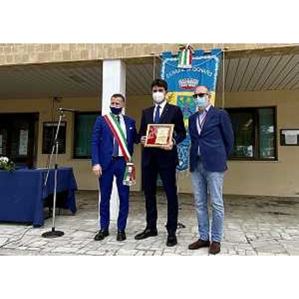 Da destra: il vicegovernatore della Regione Riccardo Riccardi, il professor Maurizio Ceccon e il sindaco di Gonars Ivan Diego Boemo - Da destra: il vicegovernatore della Regione Riccardo Riccardi, il professor Maurizio Ceccon e il sindaco di Gonars Ivan Diego Boemo 