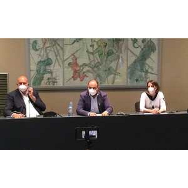 Diego Moretti, Roberto Cosolini e Chiara Da Giau (Pd) alla presentazione della pdl 110 - Diego Moretti, Roberto Cosolini e Chiara Da Giau (Pd) alla presentazione della pdl 110