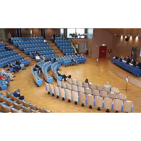 Una veduta dell'auditorium di Udine durante le audizioni di oggi - Una veduta dell'auditorium di Udine durante le audizioni di oggi