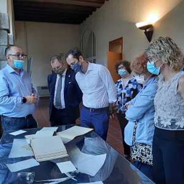 La visita del governatore Massimiliano fedriga e degli assessori Tiziana Gibelli e Barbara Zilli allo Acriptorium Foroiuliense - La visita del governatore Massimiliano fedriga e degli assessori Tiziana Gibelli e Barbara Zilli allo Acriptorium Foroiuliense