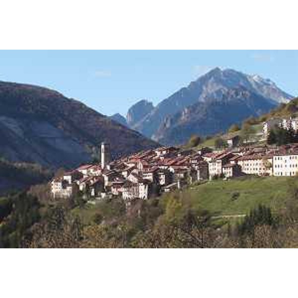 Erto e Casso (Pordenone): Erto con il Monte Pelf sullo sfondo. Foto: Archivio del Corpo forestale regionale - Marco Pradella