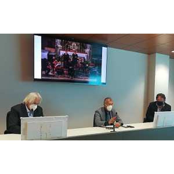 Piero Mauro Zanin, presidente del Consiglio regionale, accanto a Giuseppe Tirelli (a destra) e Fabio Turchini - Piero Mauro Zanin, presidente del Consiglio regionale, accanto a Giuseppe Tirelli (a destra) e Fabio Turchini