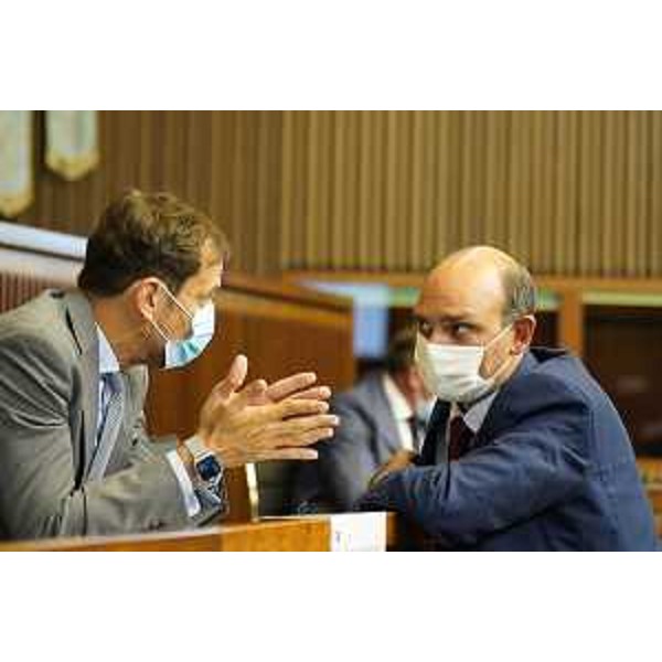 Cristian Sergo (M5S) a colloquio con il governatore Massimiliano Fedriga - Cristian Sergo (M5S) a colloquio con il governatore Massimiliano Fedriga