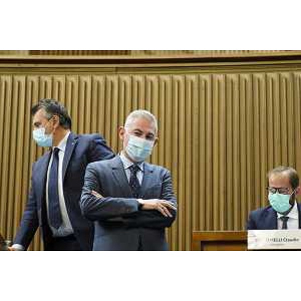 I consiglieri regionali Alessandro Basso (in prima fila), Leonardo Barberio e Claudio Giacomelli (FdI) - I consiglieri regionali Alessandro Basso (in prima fila), Leonardo Barberio e Claudio Giacomelli (FdI)