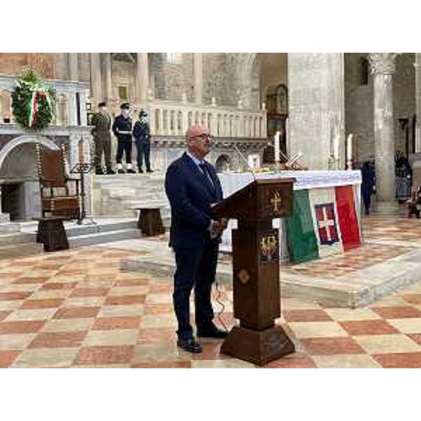 L'assessore regionale al Patrimonio Sebastiano Callari all'apertura delle celebrazioni per il centenario della traslazione del Milite Ignoto - aquileia, 28 ottobre 2021 - L'assessore regionale al Patrimonio Sebastiano Callari all'apertura delle celebrazioni per il centenario della traslazione del Milite Ignoto - aquileia, 28 ottobre 2021