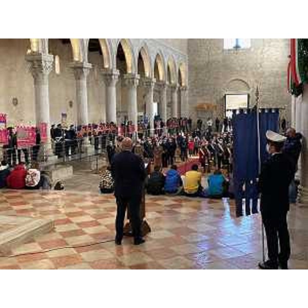 L'assessore regionale al Patrimonio Sebastiano Callari all'apertura in Basilica delle celebrazioni per il centenario della traslazione del Milite Ignoto - aquileia, 28 ottobre 2021 - L'assessore regionale al Patrimonio Sebastiano Callari all'apertura in Basilica delle celebrazioni per il centenario della traslazione del Milite Ignoto - aquileia, 28 ottobre 2021