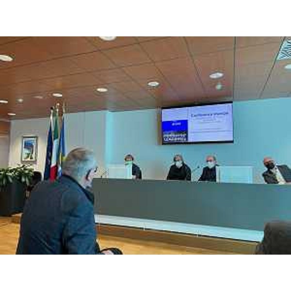 Una fase della conferenza stampa svoltasi oggi a Udine - Una fase della conferenza stampa svoltasi oggi a Udine