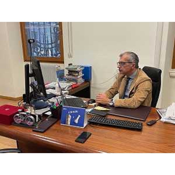 Il presidente del Cr Fvg, Piero Mauro Zanin, durante il suo intervento on line - Il presidente del Cr Fvg, Piero Mauro Zanin, durante il suo intervento on line