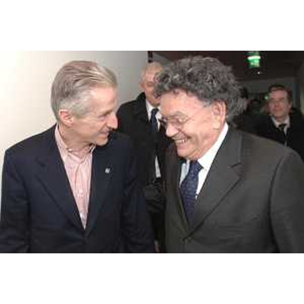 Riccardo Illy (Presidente Regione Friuli Venezia Giulia) e Steno Marcegaglia (Presidente Gruppo siderurgico Steno Marcegaglia). (Udine 30/01/08)