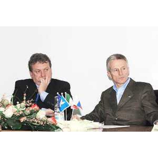 L'incontro tra il Presidente della Regione e il Ministro dell'Agricoltura sloveno, Iztok Jarc, a Pulfero. (Pulfero 29/02/08)