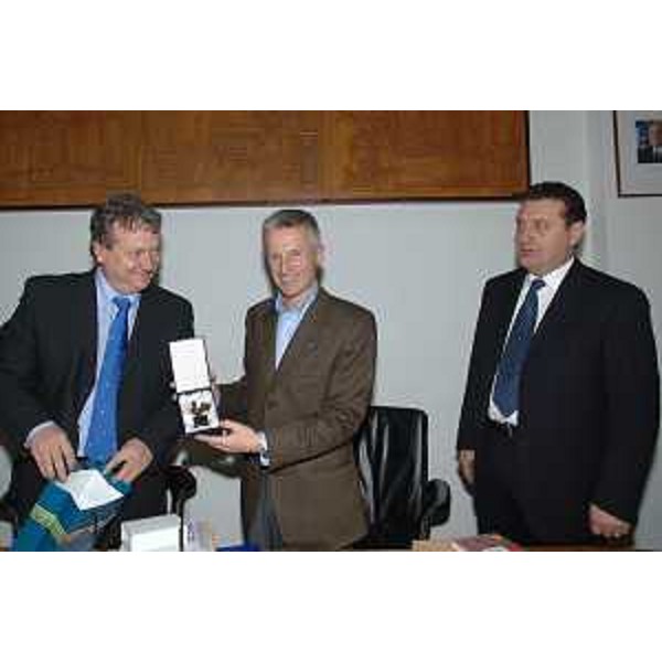 L'incontro tra il Presidente della Regione e il Ministro dell'Agricoltura sloveno, Iztok Jarc, a Pulfero, presente l'Assessore regionale alle Risorse agricole. (Pulfero 29/02/08)