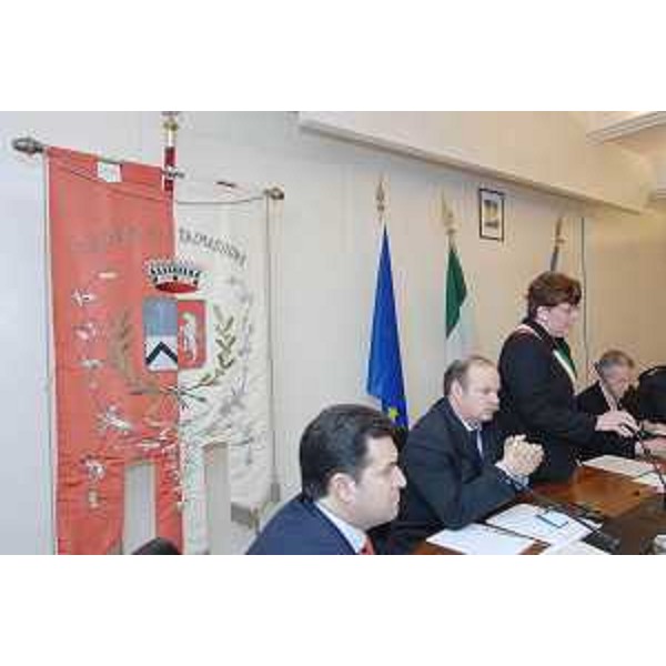 Il Sindaco di Talmassons saluta la Giunta regionale riunita nel Comune di Talmassons. (Talmassons 07/03/08)