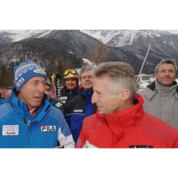 Il Presidente della Regione e Gustav Thoeni all'inaugurazione del Fis Training Center di Sella Nevea. (Sella Nevea 07/03/08)