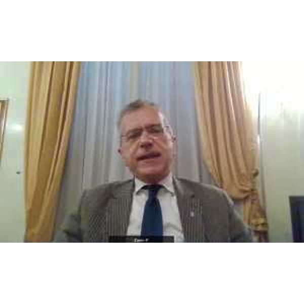 Il presidente del Consiglio regionale del Fvg e vicepresidente della Calre, Piero Mauro Zanin, in collegamento web - Il presidente del Consiglio regionale del Fvg e vicepresidente della Calre, Piero Mauro Zanin, in collegamento web