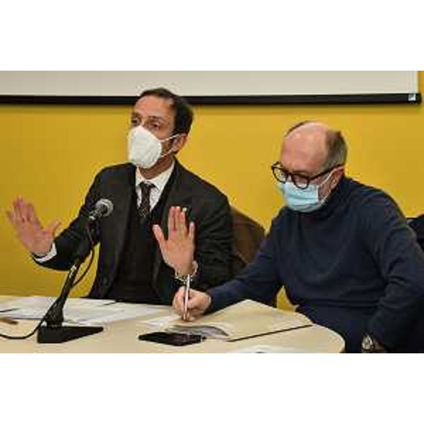 Il Governatore della Regione Massimiliano Fedriga e il vicegovernatore con delega alla Salute Riccardo Riccardi durante l'incontro svoltosi a Cividale - Il Governatore della Regione Massimiliano Fedriga e il vicegovernatore con delega alla Salute Riccardo Riccardi durante l'incontro svoltosi a Cividale