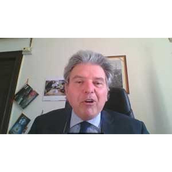 Antonio De Nicolo, procuratore di Trieste, al vertice della Direzione distrettuale antimafia, durante il collegamento - Antonio De Nicolo, procuratore di Trieste, al vertice della Direzione distrettuale antimafia, durante il collegamento 