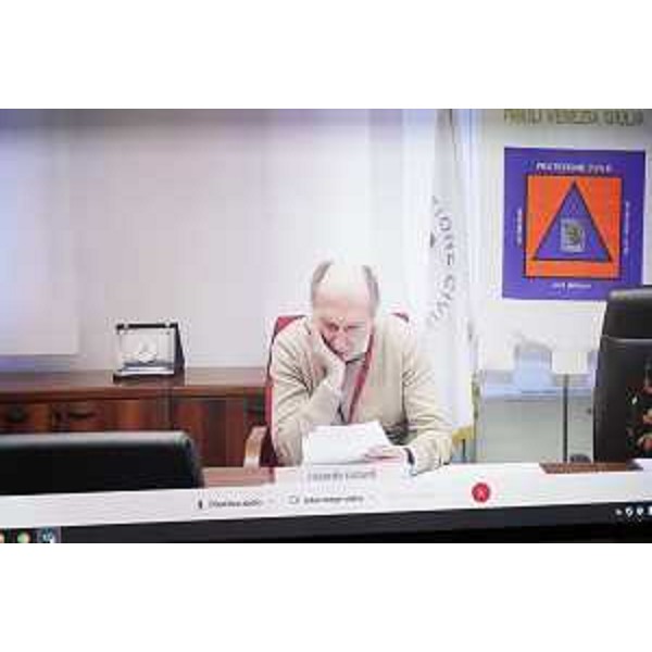 Il vicegovernatroe Fvg con delega alla Salute, Riccardo Riccardi, collegato in videoconferenza da Palmanova - Il vicegovernatroe Fvg con delega alla Salute, Riccardo Riccardi, collegato in videoconferenza da Palmanova