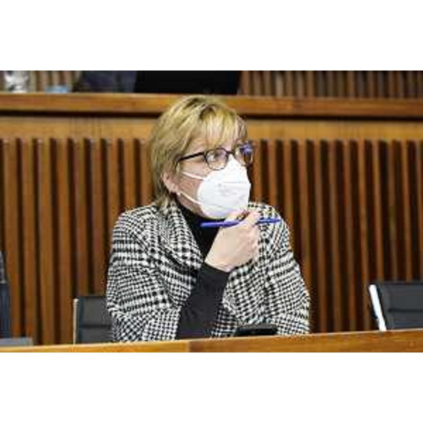 L'assessore alle Finanze Barbara Zilli durante la seduta della Sessione europea in Consiglio regionale - L'assessore alle Finanze Barbara Zilli durante la seduta della Sessione europea in Consiglio regionale