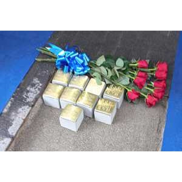 Le nove pietre di inciampo, appena posate - Le nove pietre di inciampo, appena posate