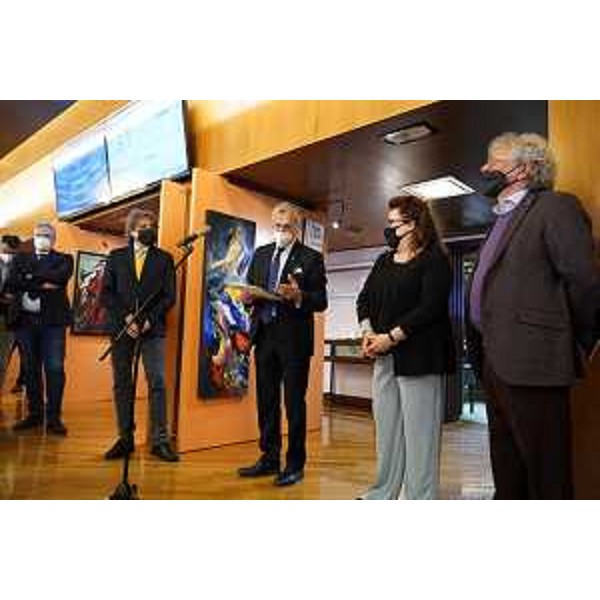 Giancarlo Bonomo, Piero Mauro Zanin, Francesca Ledri e Gianni Borta alla presentazione della mostra "Imprevedibile" - Giancarlo Bonomo, Piero Mauro Zanin, Francesca Ledri e Gianni Borta alla presentazione della mostra "Imprevedibile"