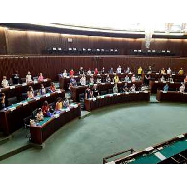 Gli allievi della IV A e IV B della scuola primaria di Gonars nell'emiciclo del Consiglio regionale - Gli allievi della IV A e IV B della scuola primaria di Gonars nell'emiciclo del Consiglio regionale