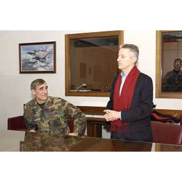Riccardo Illy (Presidente Friuli Venezia Giulia) in visita alla Base aerea di Aviano. (Aviano 21/01/04)